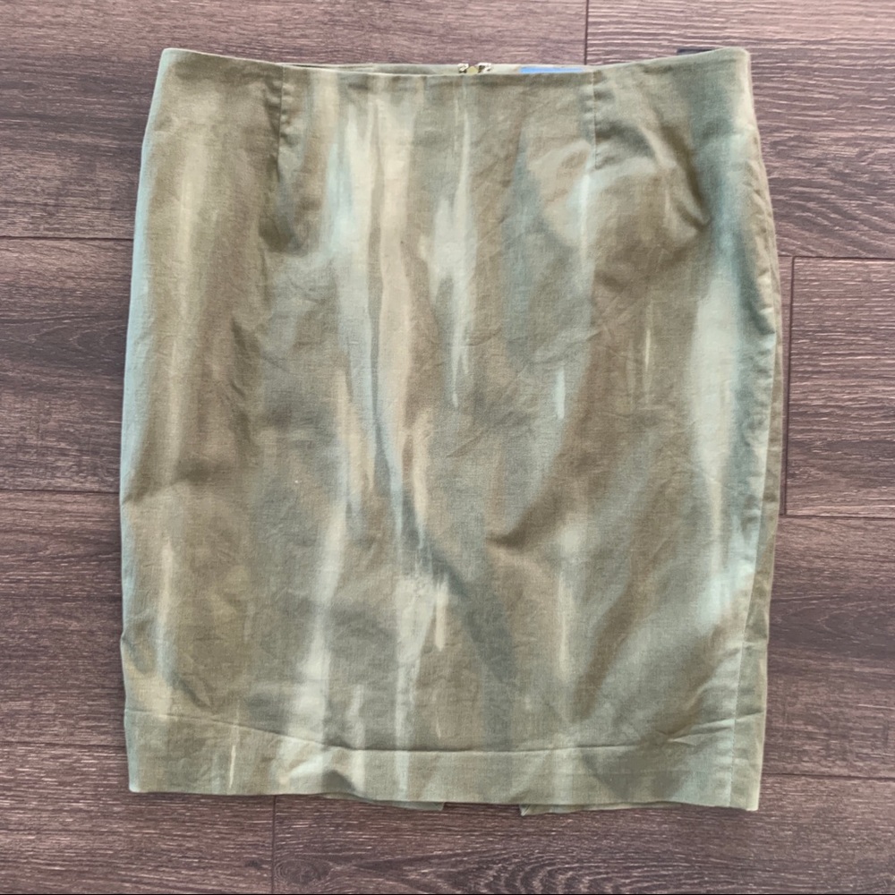 Green Water Stain Design Pencil Skirt